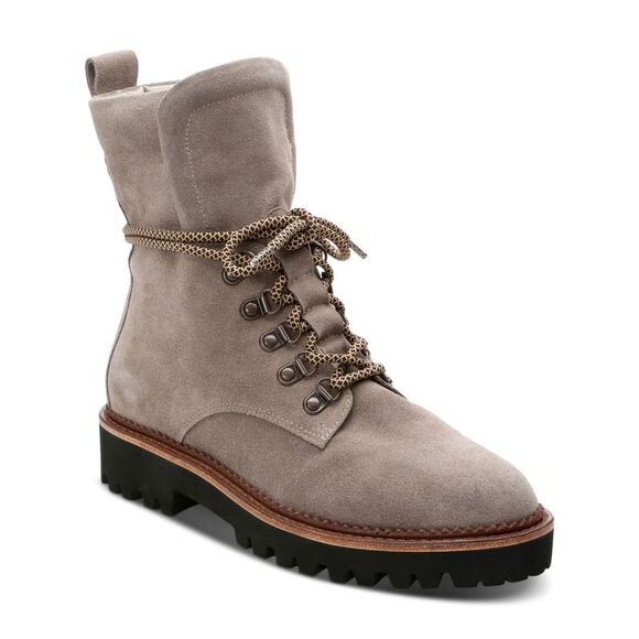 SANCTUARY Womens Beige Lug Sole March Round Toe Block Heel Lace-Up Booties 9.5